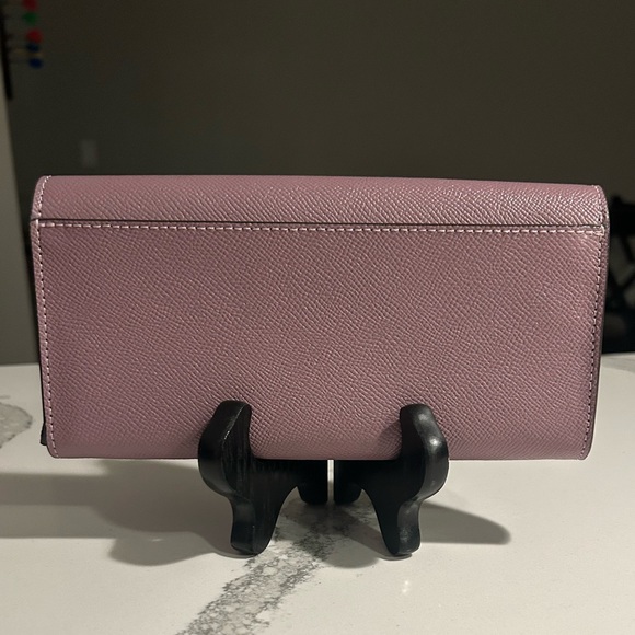 EUC COACH Women’s Crossgrain Slim Envelope Wallet Rich Purple Plum Silver HW - Picture 8 of 8